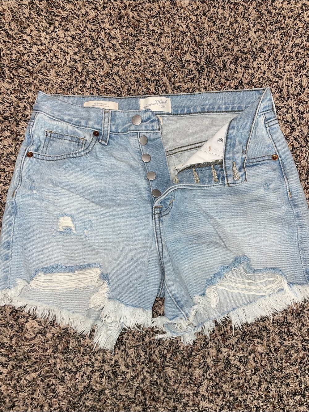 Universal Thread High Rise Distressed 90’s Baggy Denim Shorts Size 2 NWOT